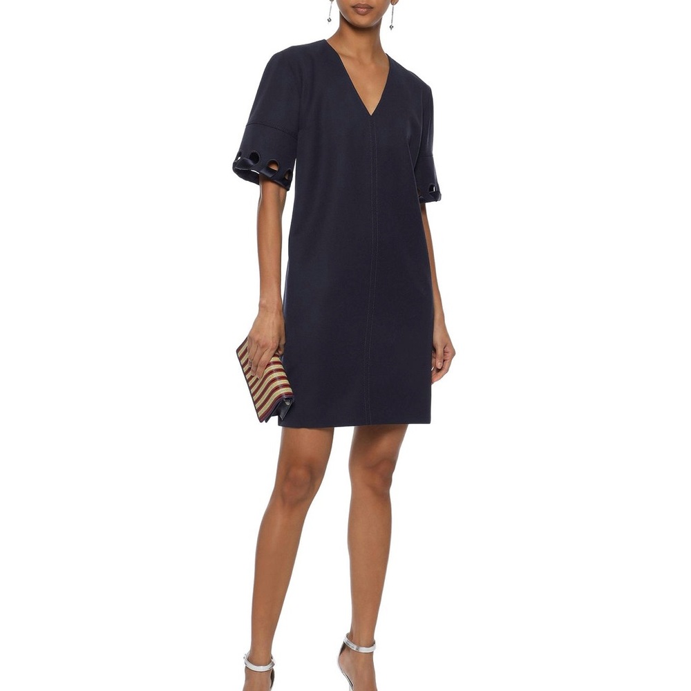 Cutout wool-twill mini dress by Victoria Beckham